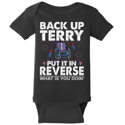 Back Up Terry Put It In Reverse Firework Funny 4th Of July Baby Bodysuit