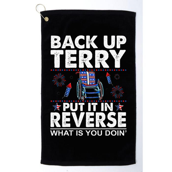 Back Up Terry Put It In Reverse Firework Funny 4th Of July Golf Towel