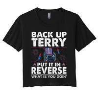 Back Up Terry Put It In Reverse Firework Funny 4th Of July Crop Top