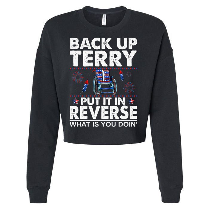 Back Up Terry Put It In Reverse Firework Funny 4th Of July Cropped Pullover Crew