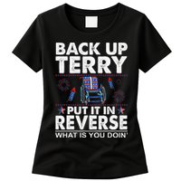 Back Up Terry Put It In Reverse Firework Funny 4th Of July Womens T-Shirt