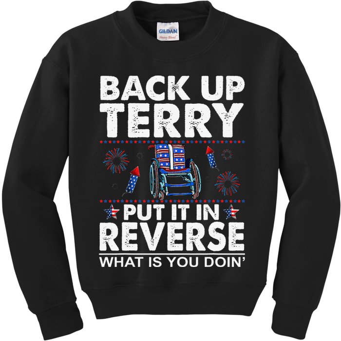 Back Up Terry Put It In Reverse Firework Funny 4th Of July Kids Sweatshirt