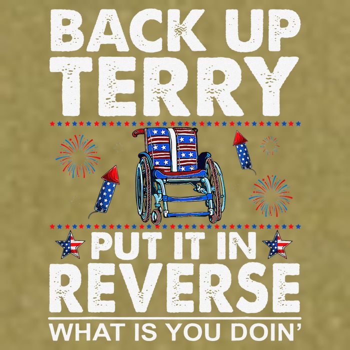 Back Up Terry Put It In Reverse Firework Funny 4th Of July Garment-Dyed Women's Muscle Tee