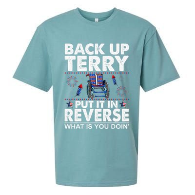 Back Up Terry Put It In Reverse Firework Funny 4th Of July Sueded Cloud Jersey T-Shirt