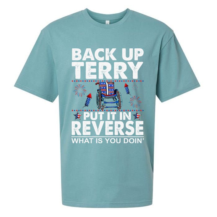 Back Up Terry Put It In Reverse Firework Funny 4th Of July Sueded Cloud Jersey T-Shirt
