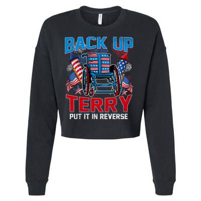 Back Up Terry Put It In Reverse Funny 4th Of July Fireworks Cropped Pullover Crew
