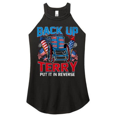 Back Up Terry Put It In Reverse Funny 4th Of July Fireworks Women's Perfect Tri Rocker Tank