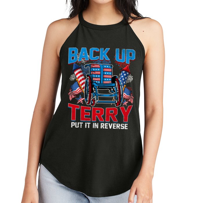 Back Up Terry Put It In Reverse Funny 4th Of July Fireworks Women's Perfect Tri Rocker Tank