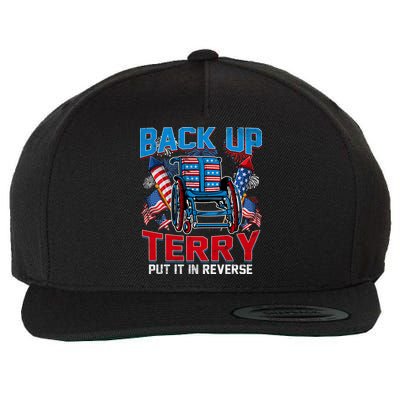 Back Up Terry Put It In Reverse Funny 4th Of July Fireworks Wool Snapback Cap