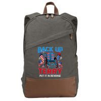 Back Up Terry Put It In Reverse Funny 4th Of July Fireworks Cotton Canvas Backpack