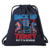 Back Up Terry Put It In Reverse Funny 4th Of July Fireworks Drawstring Bag