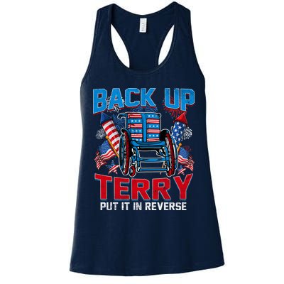 Back Up Terry Put It In Reverse Funny 4th Of July Fireworks Womens Tank Top