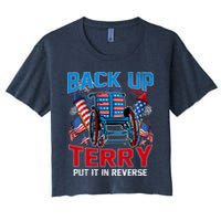 Back Up Terry Put It In Reverse Funny 4th Of July Fireworks Crop Top
