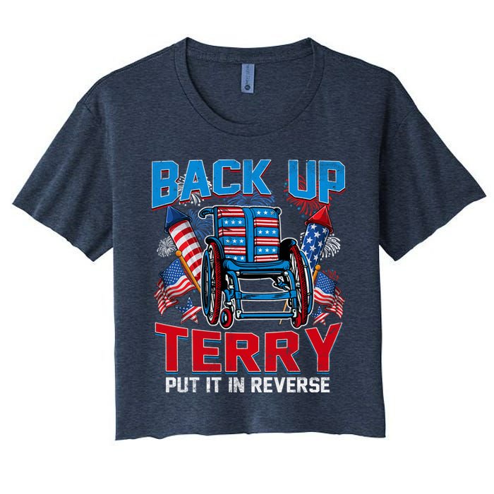 Back Up Terry Put It In Reverse Funny 4th Of July Fireworks Crop Top