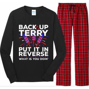 Back Up Terry Put It In Reverse Funny July 4th Firework Meme Long Sleeve Pajama Set