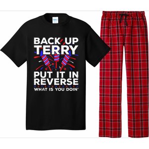 Back Up Terry Put It In Reverse Funny July 4th Firework Meme Pajama Set