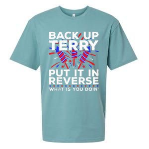 Back Up Terry Put It In Reverse Funny July 4th Firework Meme Sueded Cloud Jersey T-Shirt