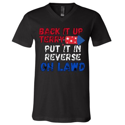 Back Up Terry 4th Of July For Men V-Neck T-Shirt