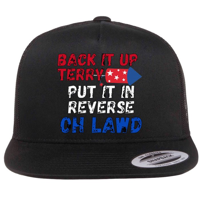 Back Up Terry 4th Of July For Men Flat Bill Trucker Hat