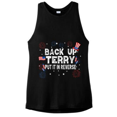 Back Up Terry Put It In Reverse Funny 4th Of July Ladies PosiCharge Tri-Blend Wicking Tank