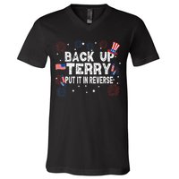 Back Up Terry Put It In Reverse Funny 4th Of July V-Neck T-Shirt