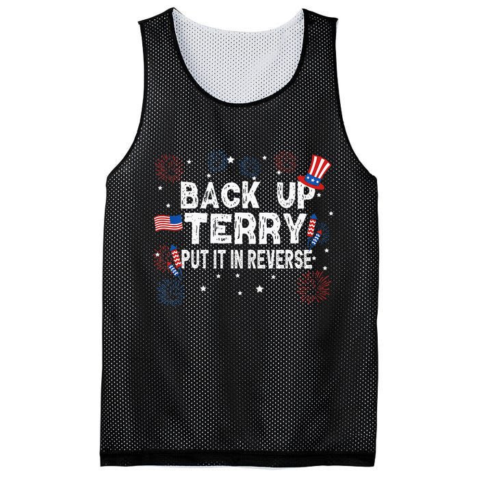 Back Up Terry Put It In Reverse Funny 4th Of July Mesh Reversible Basketball Jersey Tank