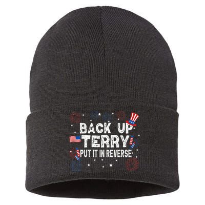 Back Up Terry Put It In Reverse Funny 4th Of July Sustainable Knit Beanie