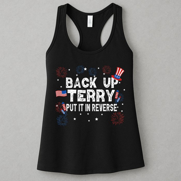 Back Up Terry Put It In Reverse Funny 4th Of July Womens Tank Top