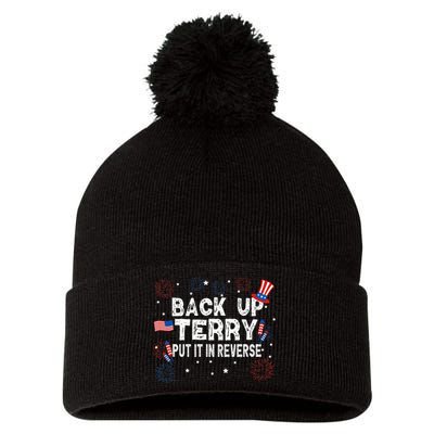 Back Up Terry Put It In Reverse Funny 4th Of July Pom Pom 12in Knit Beanie
