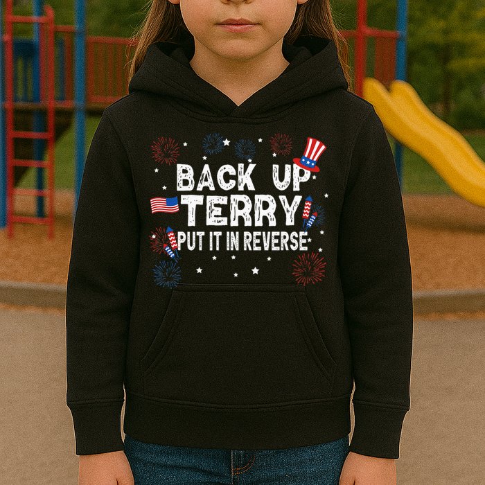 Back Up Terry Put It In Reverse Funny 4th Of July Kids Hoodie