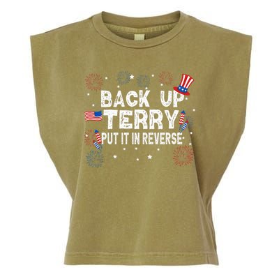 Back Up Terry Put It In Reverse Funny 4th Of July Garment-Dyed Women's Muscle Tee