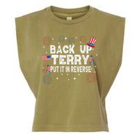 Back Up Terry Put It In Reverse Funny 4th Of July Garment-Dyed Women's Muscle Tee