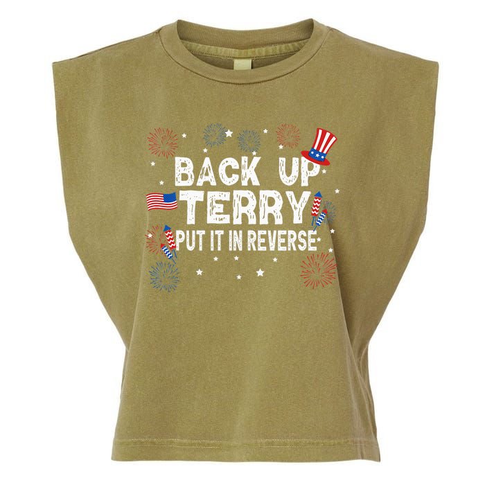 Back Up Terry Put It In Reverse Funny 4th Of July Garment-Dyed Women's Muscle Tee