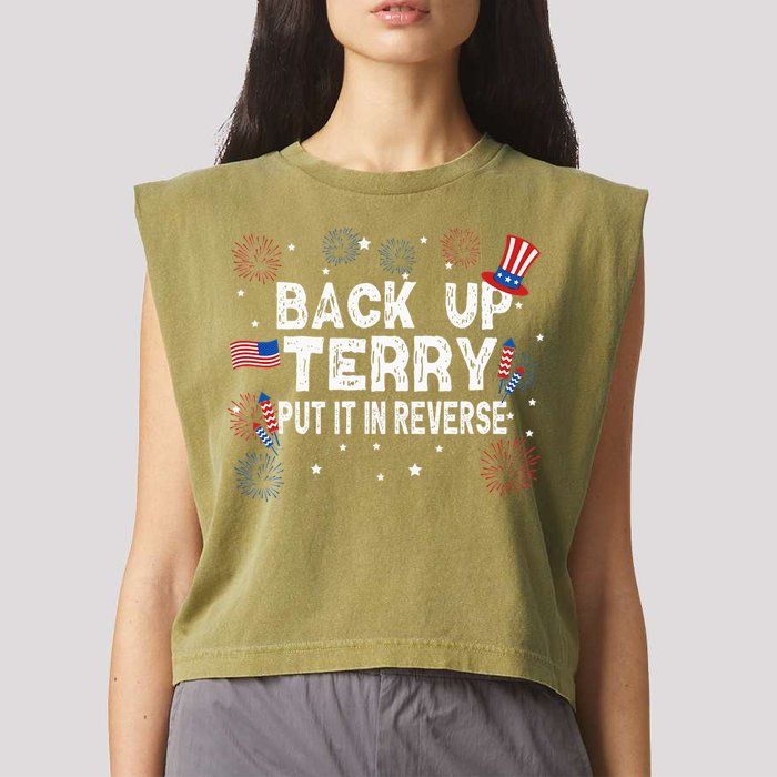 Back Up Terry Put It In Reverse Funny 4th Of July Garment-Dyed Women's Muscle Tee