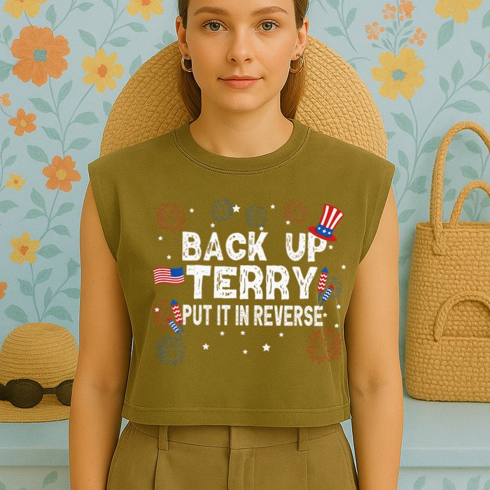 Back Up Terry Put It In Reverse Funny 4th Of July Garment-Dyed Women's Muscle Tee