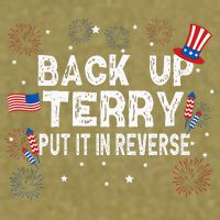 Back Up Terry Put It In Reverse Funny 4th Of July Garment-Dyed Women's Muscle Tee