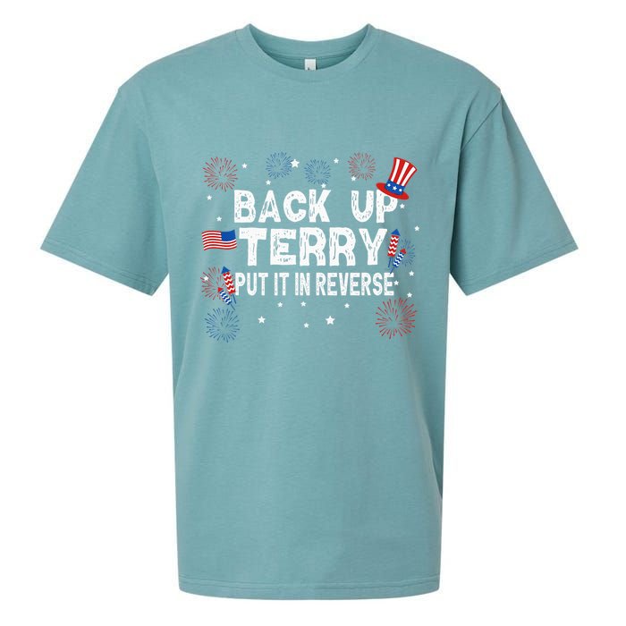 Back Up Terry Put It In Reverse Funny 4th Of July Sueded Cloud Jersey T-Shirt