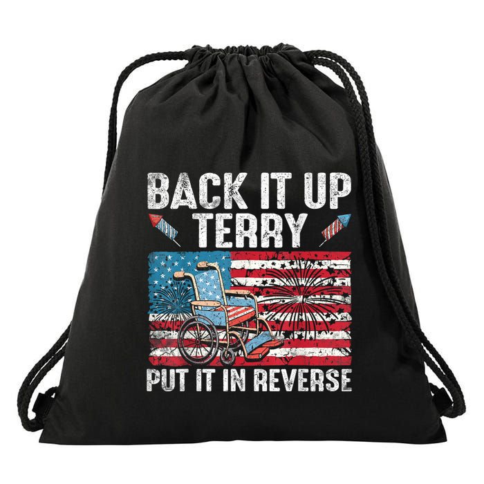 Back Up Terry Put It In Reverse Firework Funny 4th Of July Drawstring Bag