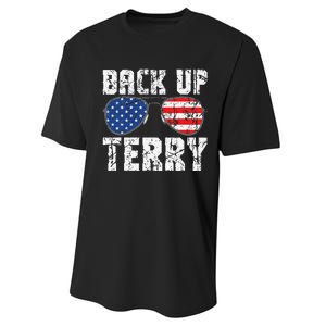 Back Up Terry American Flag USA 4th Of July Sunglasses Performance Sprint T-Shirt