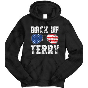 Back Up Terry American Flag USA 4th Of July Sunglasses Tie Dye Hoodie