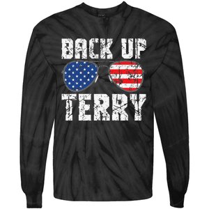 Back Up Terry American Flag USA 4th Of July Sunglasses Tie-Dye Long Sleeve Shirt