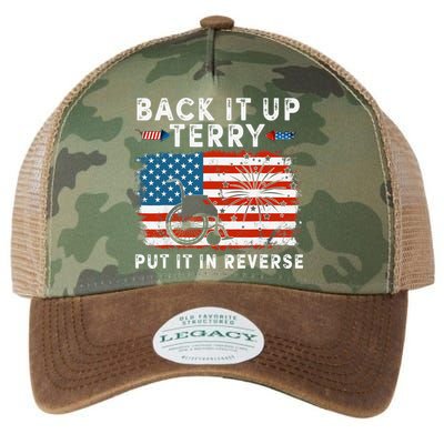 Back Up Terry Put It In Reverse Firework Funny 4th Of July Legacy Tie Dye Trucker Hat