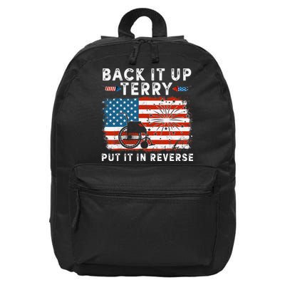 Back Up Terry Put It In Reverse Firework Funny 4th Of July 16 in Basic Backpack
