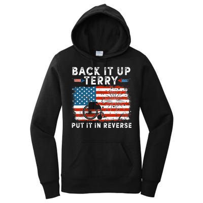 Back Up Terry Put It In Reverse Firework Funny 4th Of July Women's Pullover Hoodie