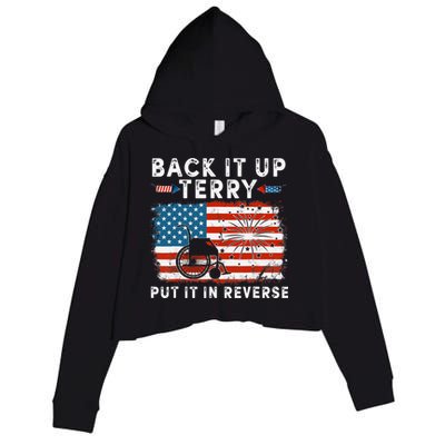 Back Up Terry Put It In Reverse Firework Funny 4th Of July Crop Fleece Hoodie