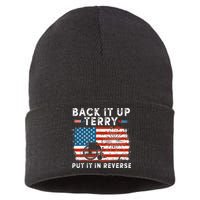 Back Up Terry Put It In Reverse Firework Funny 4th Of July Sustainable Knit Beanie