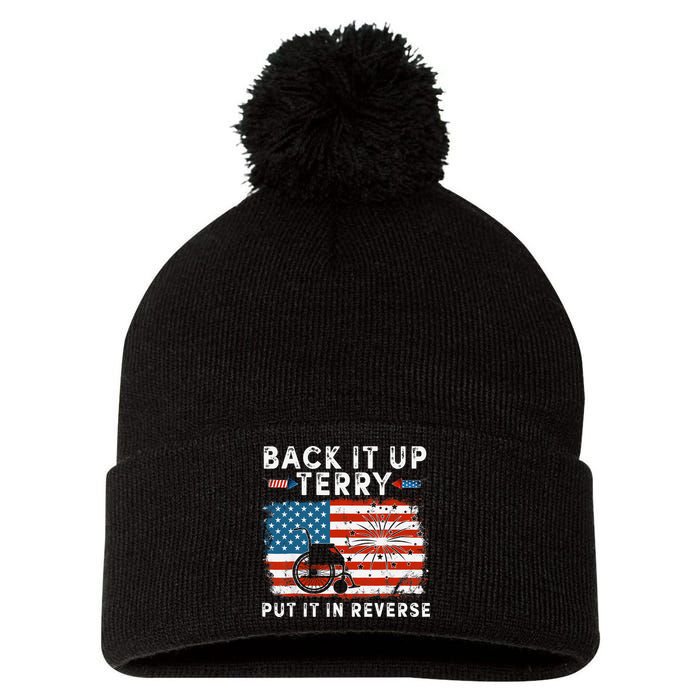 Back Up Terry Put It In Reverse Firework Funny 4th Of July Pom Pom 12in Knit Beanie