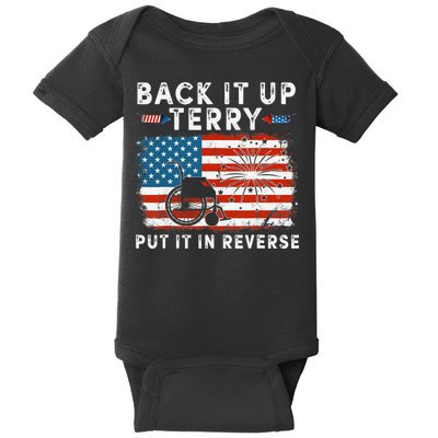Back Up Terry Put It In Reverse Firework Funny 4th Of July Baby Bodysuit
