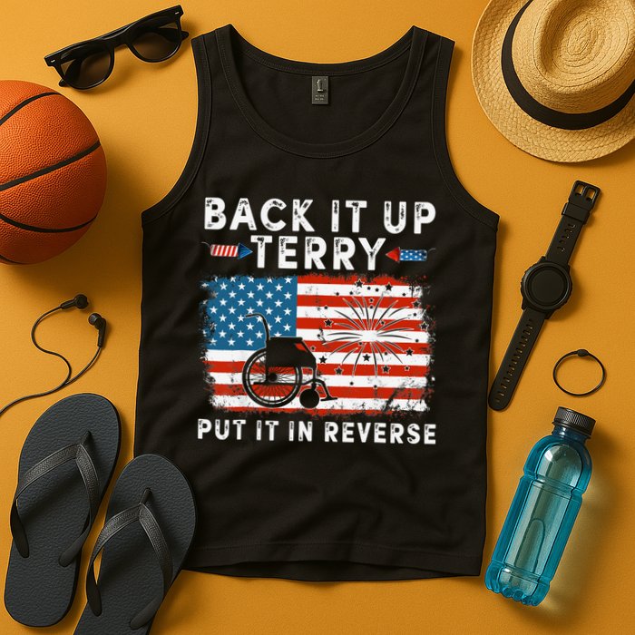 Back Up Terry Put It In Reverse Firework Funny 4th Of July Tank Top