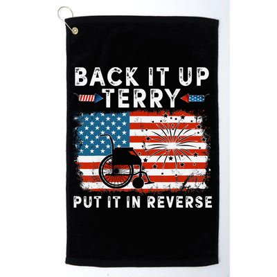 Back Up Terry Put It In Reverse Firework Funny 4th Of July Golf Towel